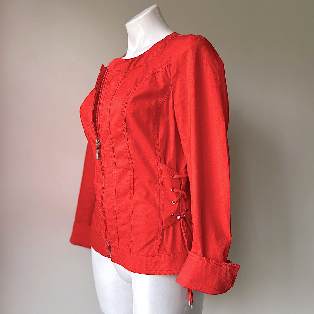 🌼 CONRAD C Collection Vintage Y2k Zip Front Corset Sided Lightweight Jacket, 8